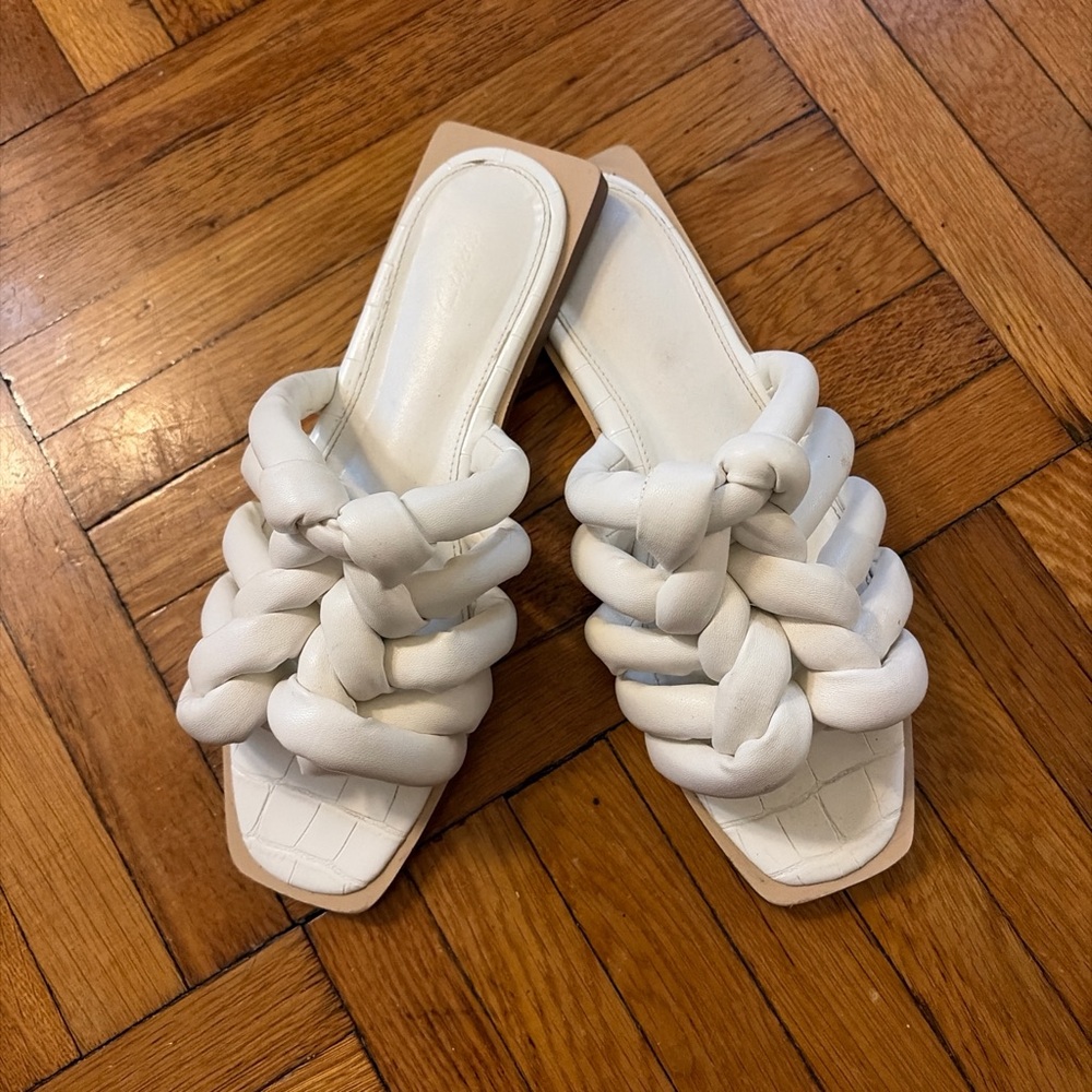 Sam Edelman White Braided Sandals